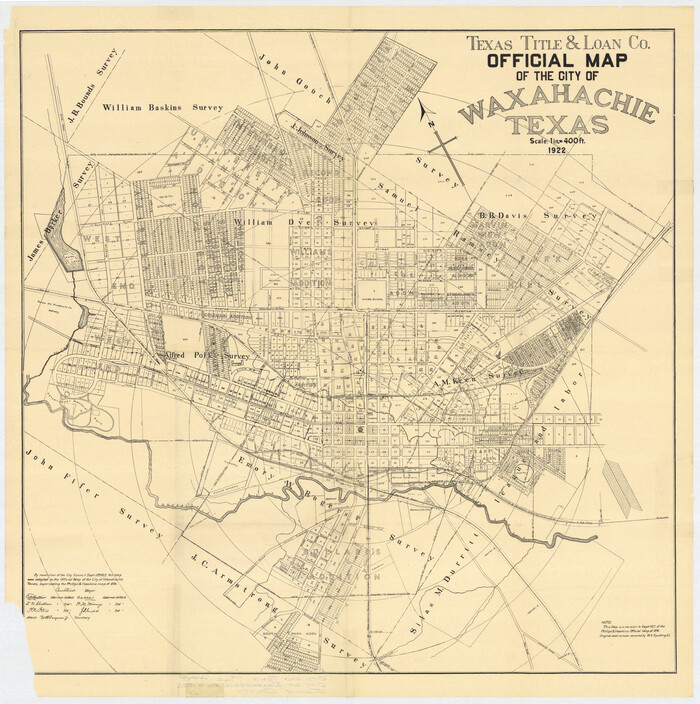 4841, Official Map of the City of Waxahachie, Texas, General Map Collection